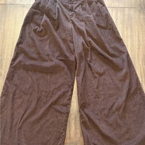 Maeve By Anthropologie Wide-Leg Brown Corduroy Pants